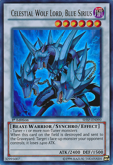 Celestial Wolf Lord, Blue Sirius [SHSP-EN090] Ultra Rare - Duel Kingdom