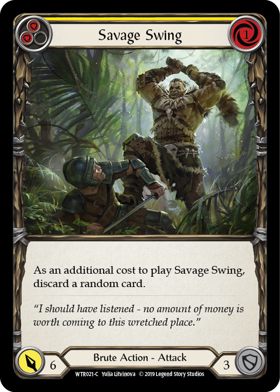 Savage Swing (Yellow) [WTR021-C] Alpha Print Rainbow Foil - Duel Kingdom