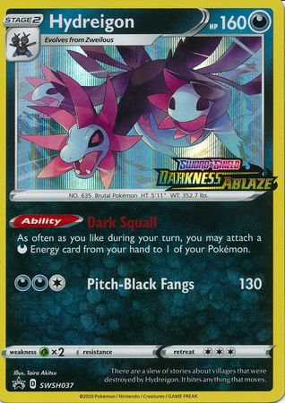 Hydreigon (Prerelease Promo) (SWSH037) [Sword & Shield: Black Star Promos] - Duel Kingdom