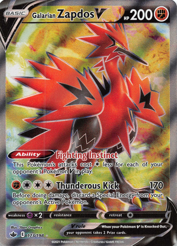 Galarian Zapdos V (173/198) [Sword & Shield: Chilling Reign]