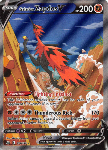 Galarian Zapdos V (174/198) [Sword & Shield: Chilling Reign] - Duel Kingdom
