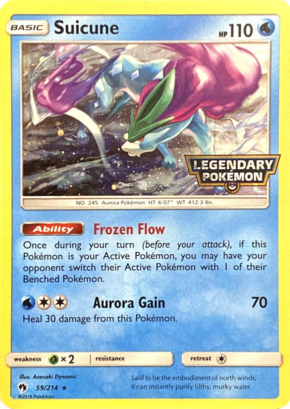 Suicune (059/214) (Legendary Pokemon Stamped) [Sun & Moon: Lost Thunder]