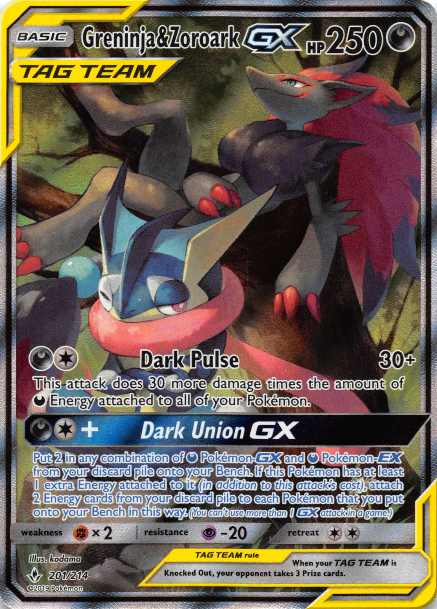 Greninja & Zoroark GX (201/214) [Sun & Moon: Unbroken Bonds]