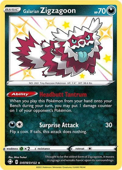 Galarian Zigzagoon [Shining Fates: Shiny Vault] - Duel Kingdom