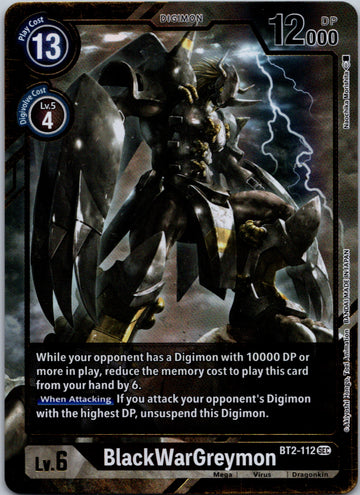 BlackWarGreymon (Alternate Art) [BT2-112] [Release Special Booster] Foil