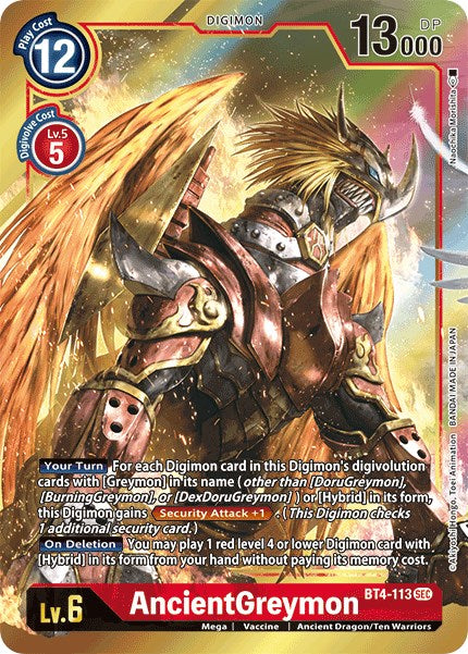 AncientGreymon (Alternate Art) [BT4-113] [Great Legend] Foil