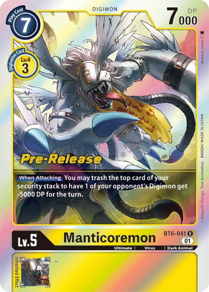 Manticoremon [BT6-041] [Double Diamond Pre-Release Cards] Normal