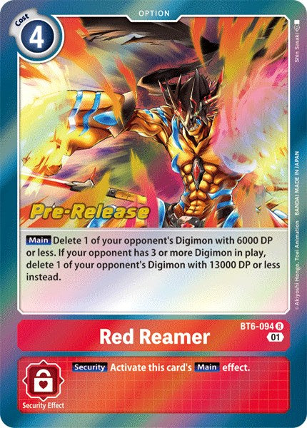 Red Reamer [BT6-094] [Double Diamond Pre-Release Cards] Normal