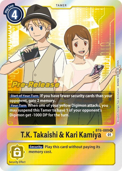 T.K. Takaishi & Kari Kamiya [BT6-089] [Double Diamond Pre-Release Cards] Foil