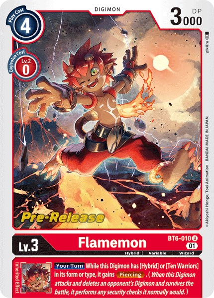 Flamemon [BT6-010] [Double Diamond Pre-Release Cards] Normal