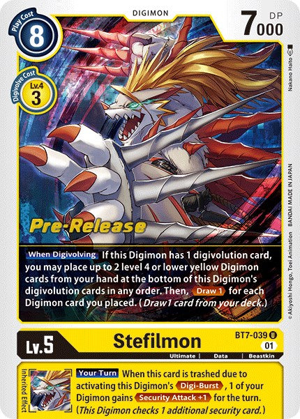 Stefilmon [BT7-039] [Next Adventure Pre-Release Cards] Foil