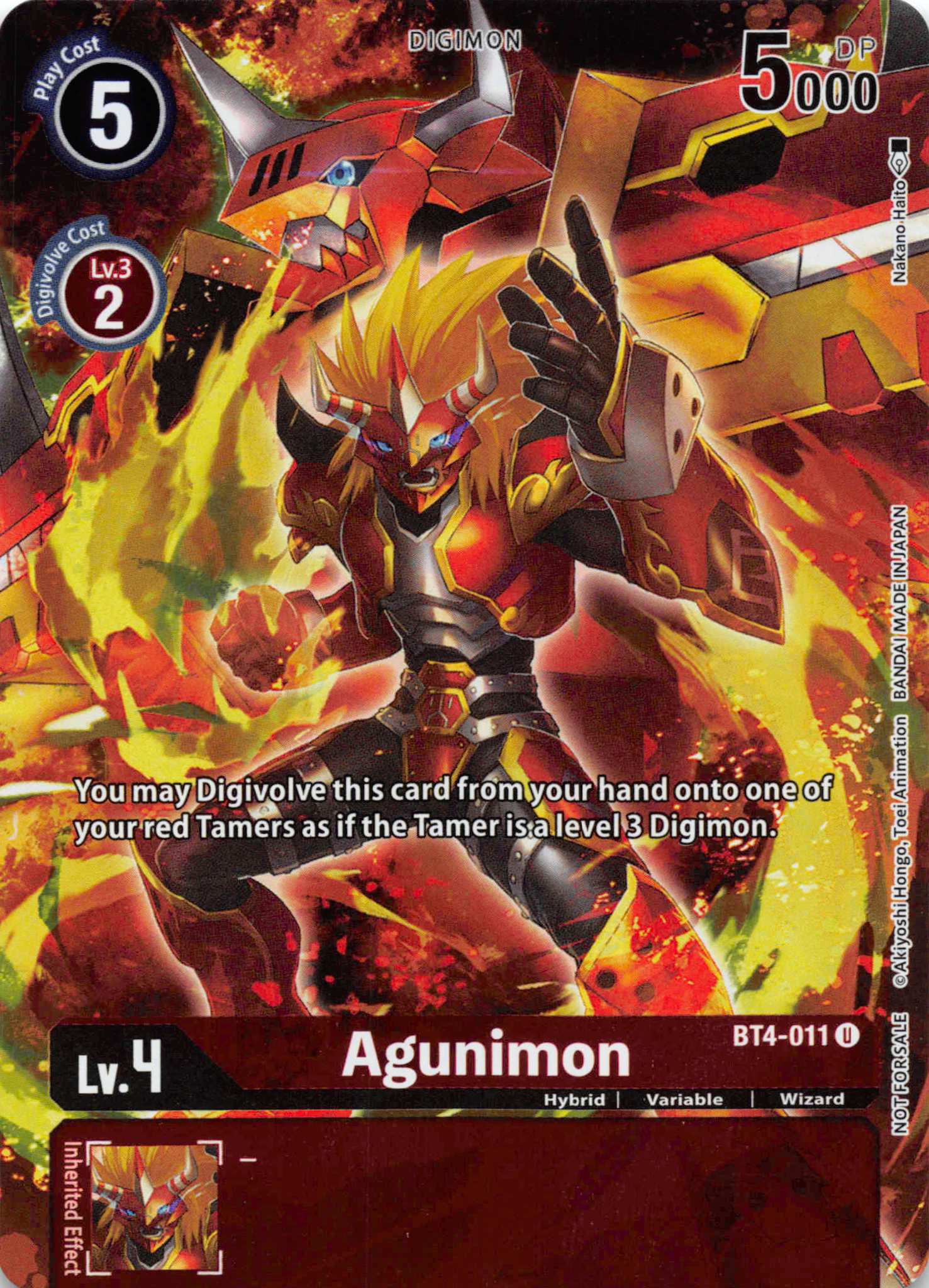 Agunimon (Tamer's Evolution Box 2) [BT4-011-U] [Great Legend] Foil