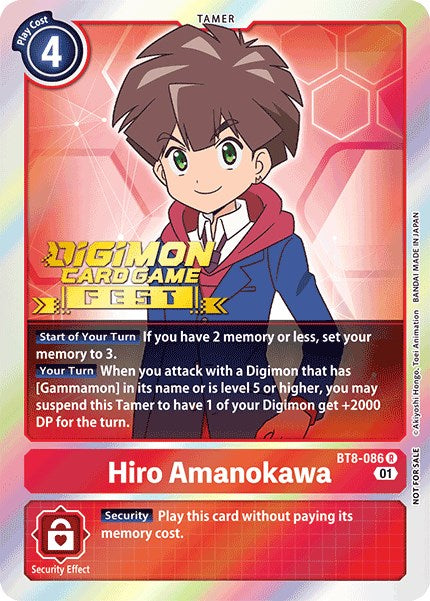 Hiro Amanokawa (Digimon Card Game Fest 2022) [BT8-086] [New Awakening] Foil