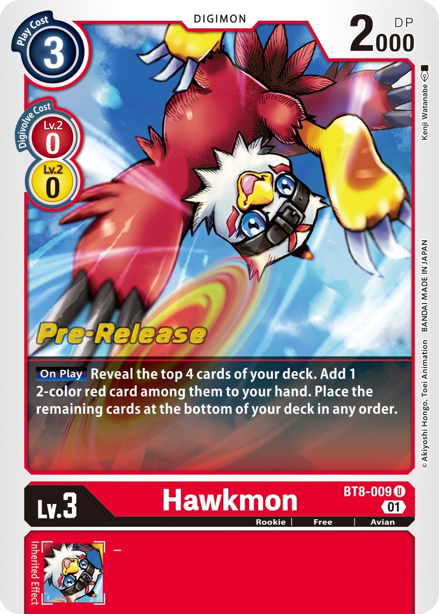 Hawkmon [BT8-009] [New Awakening Pre-Release Cards] Foil