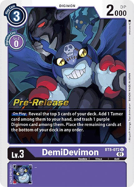 DemiDevimon [BT8-072] [New Awakening Pre-Release Cards] Foil