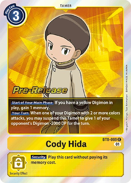 Cody Hida [BT8-089] [New Awakening Pre-Release Cards] Foil