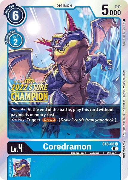 Coredramon (2022 Store Champion) [ST8-06] [Starter Deck 08: Ulforce Veedramon] Foil