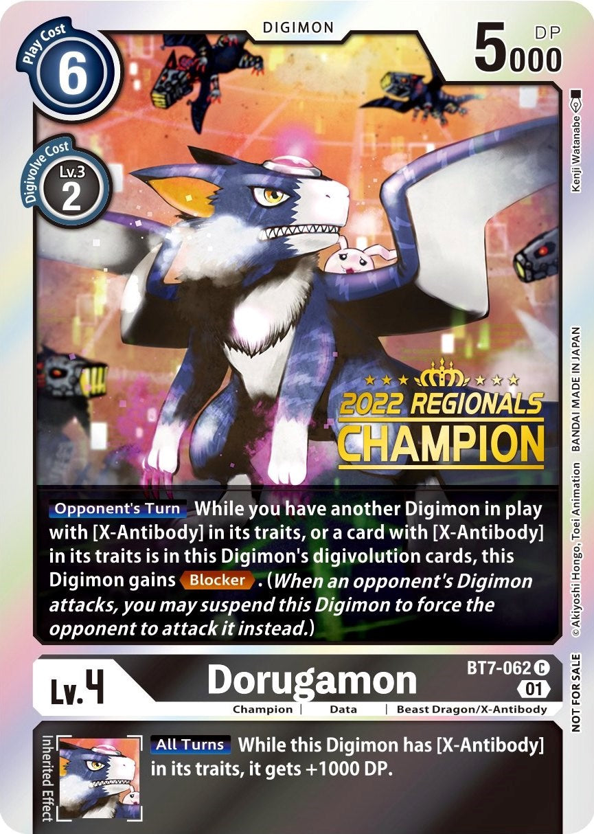 Dorugamon (2022 Championship Offline Regional) [Online Champion] [BT7-062] [Next Adventure] Foil