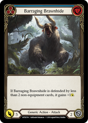 Barraging Brawnhide (Blue) [WTR178-C] Alpha Print Normal - Duel Kingdom