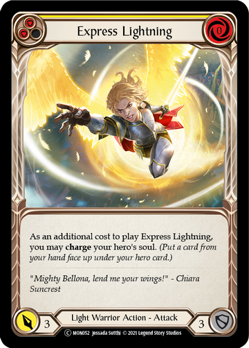 Express Lightning (Yellow) (Rainbow Foil) [U-MON052-RF] Unlimited Rainbow Foil - Duel Kingdom