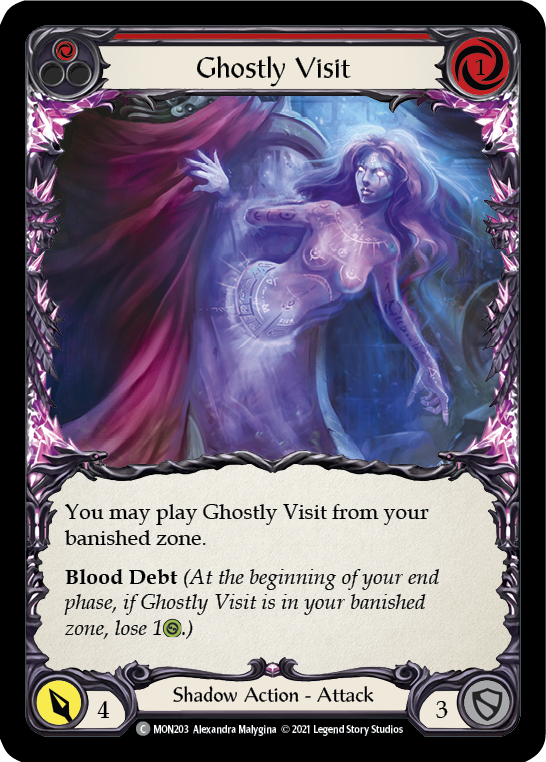 Ghostly Visit (Red) (Rainbow Foil) [MON203-RF] 1st Edition Rainbow Foil - Duel Kingdom