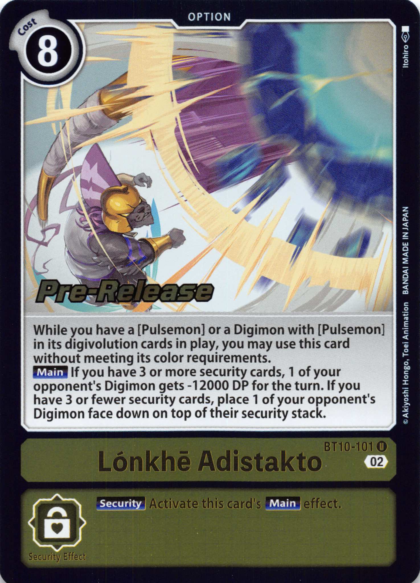 Lonkhe Adistakto [BT10-101] [Xros Encounter Pre-Release Cards] Normal