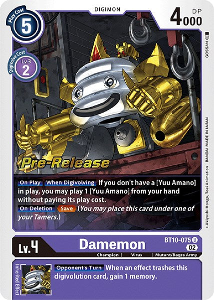 Damemon [BT10-075] [Xros Encounter Pre-Release Cards] Foil