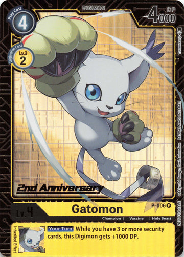 Gatomon - P-006 (2nd Anniversary Card Set) [P-006] [Digimon Promotion Cards] Foil