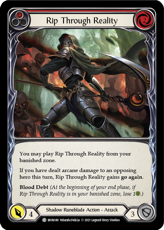 Rip Through Reality (Red) (Rainbow Foil) [MON180-RF] 1st Edition Rainbow Foil - Duel Kingdom