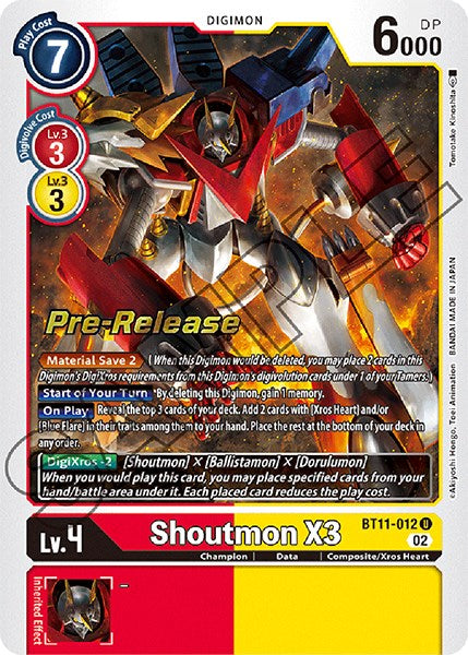 Shoutmon X3 [BT11-012] [Dimensional Phase Pre-Release Cards] Normal