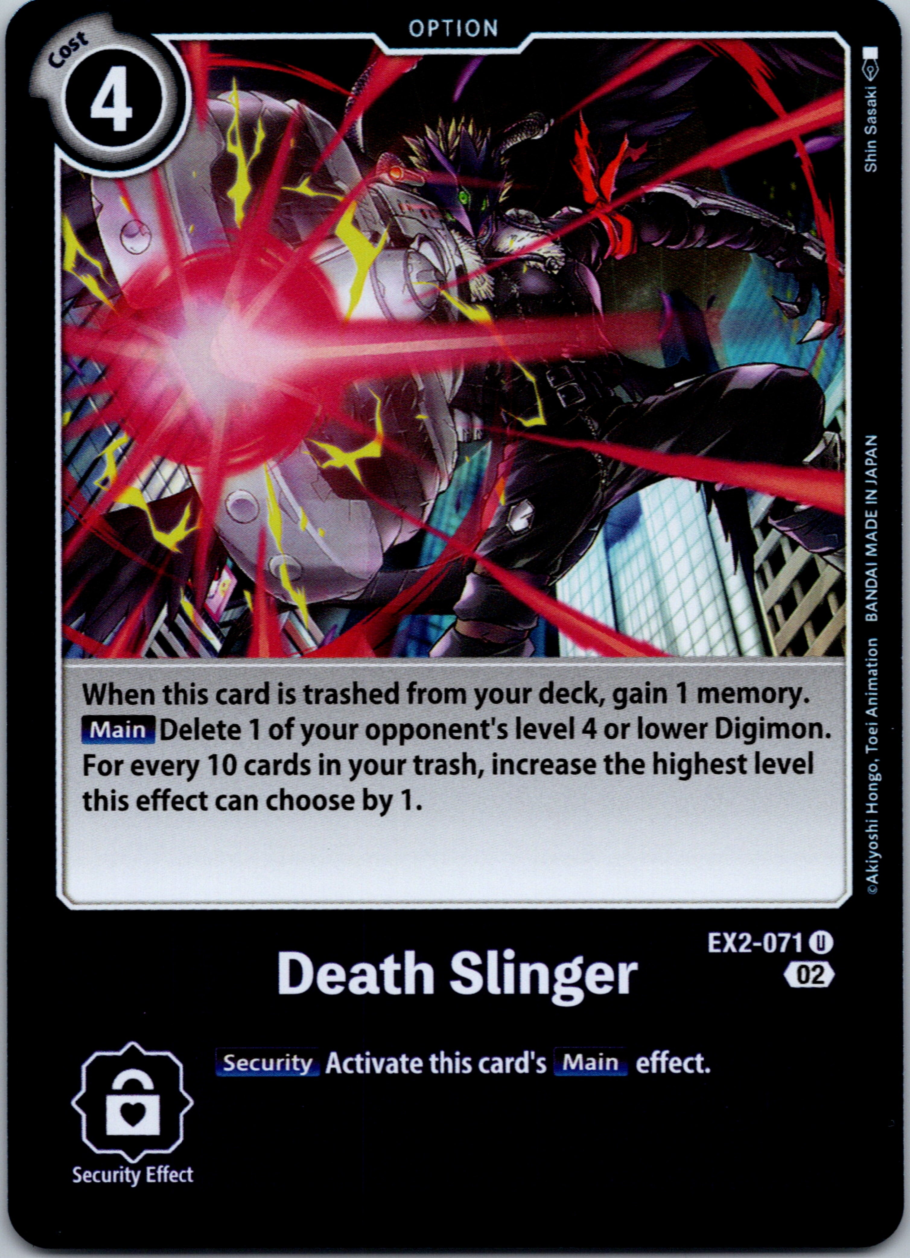 Death Slinger (Alternate Art) [EX2-071] [Starter Deck 14: Beelzemon Advanced Deck Set] Foil