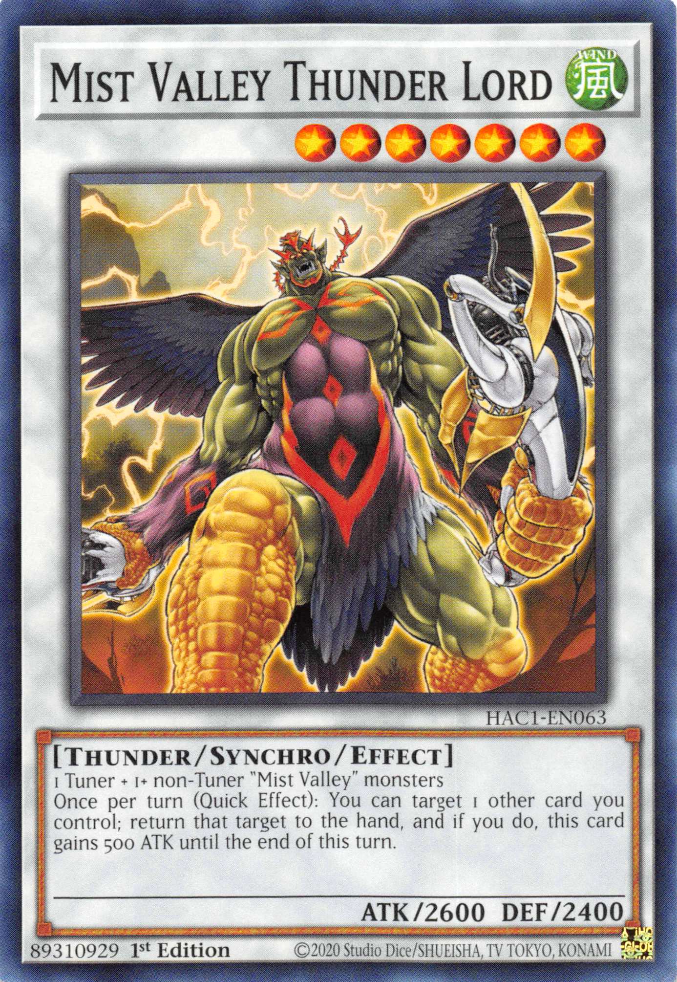 Mist Valley Thunder Lord [HAC1-EN063] Common - Duel Kingdom
