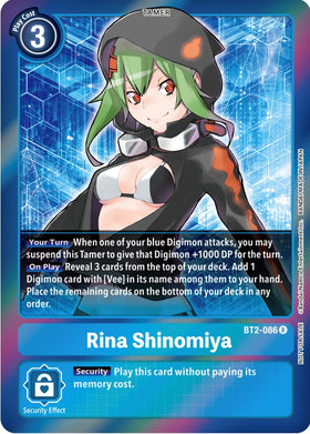 Rina Shinomiya (Event Pack 4) [BT2-086 R] [Release Special Booster 1.0] Foil