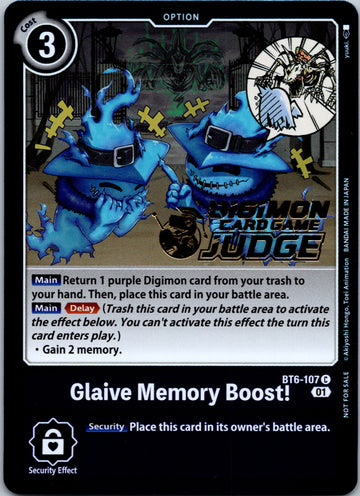 Glaive Memory Boost! (Judge Pack 3) [BT6-107] [Double Diamond] Foil