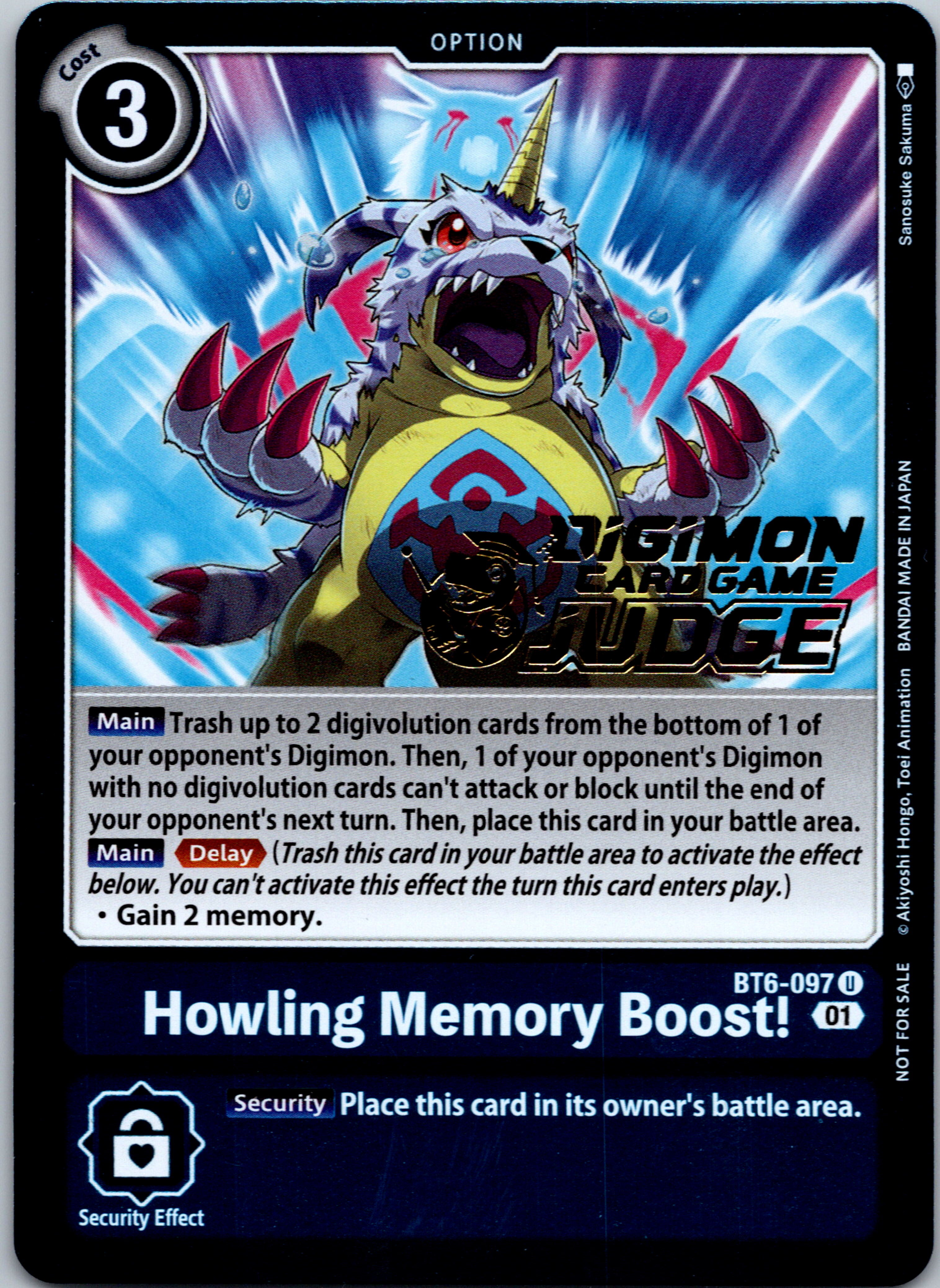 Howling Memory Boost! (Judge Pack 3) [BT6-097] [Double Diamond] Foil