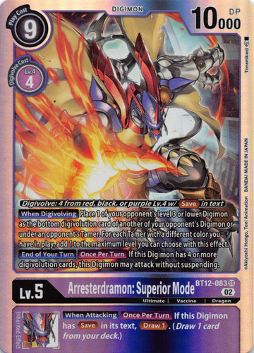Arresterdramon: Superior Mode [BT12-083] [Across Time] Foil