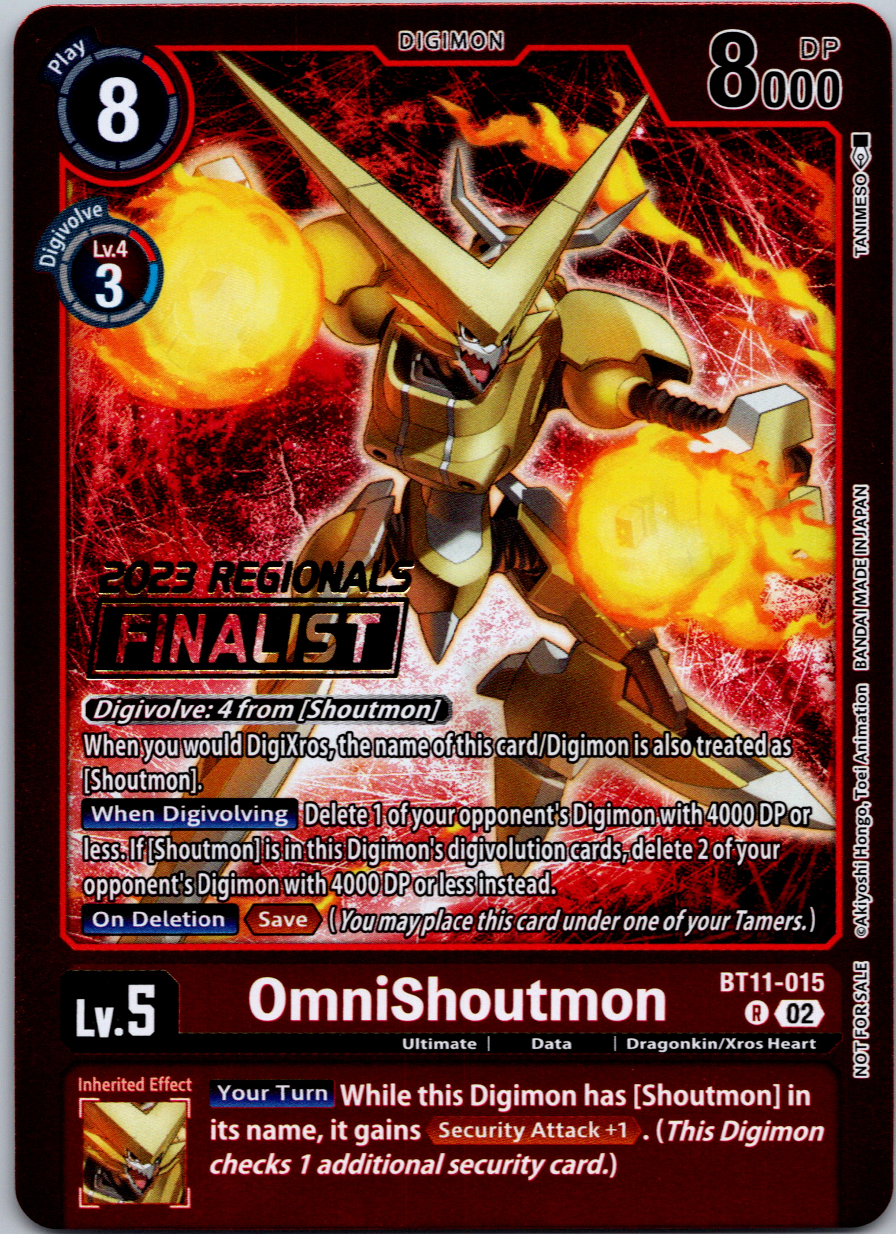 OmniShoutmon (2023 Regionals Finalist) [BT11-015] [Dimensional Phase] Foil