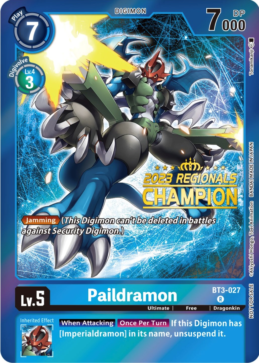 Paildramon (2023 Regionals Champion) [BT3-027] [Release Special Booster] Foil