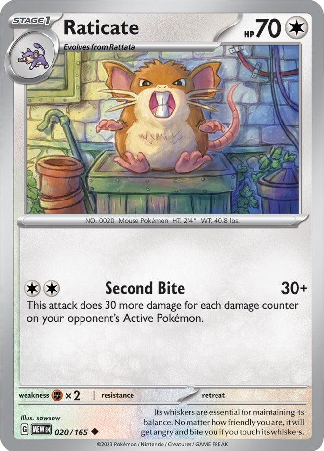 Raticate (20/165) [Scarlet & Violet:  151] Reverse Holofoil