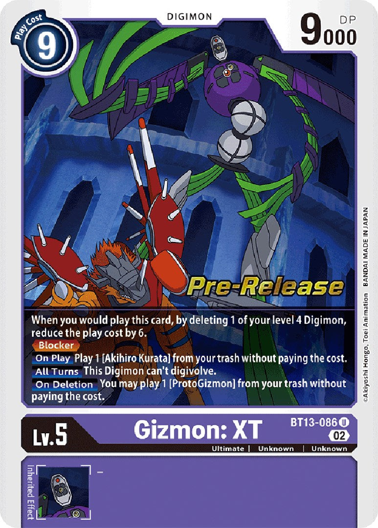 Gizmon: XT [BT13-086] [Versus Royal Knight Booster Pre-Release Cards] Foil