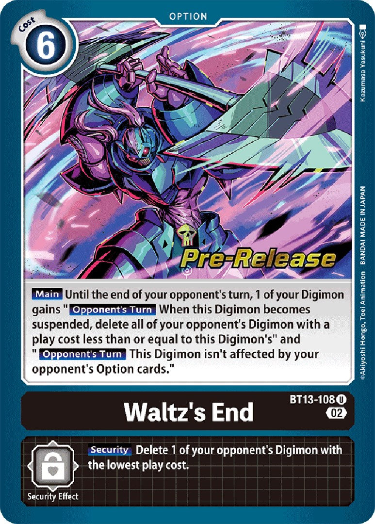 Waltz's End [BT13-108] [Versus Royal Knights Pre-Release Cards] Foil