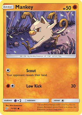 Mankey (71/181) [Sun & Moon: Team Up] - Duel Kingdom