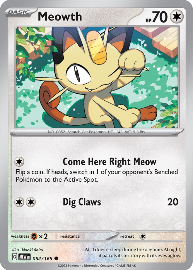 Meowth (052/165) [Scarlet & Violet:  151] Reverse Holofoil