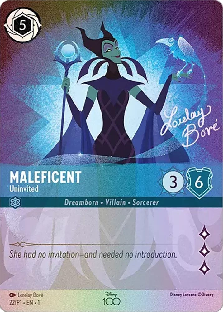 Maleficent - Uninvited (Alternate Art) 022 (Disney100 Promos) Holofoil