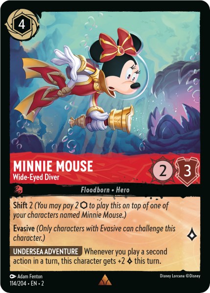 Minnie Mouse - Wide-Eyed Diver 114/204 (Rise of the Floodborn) Cold Foil