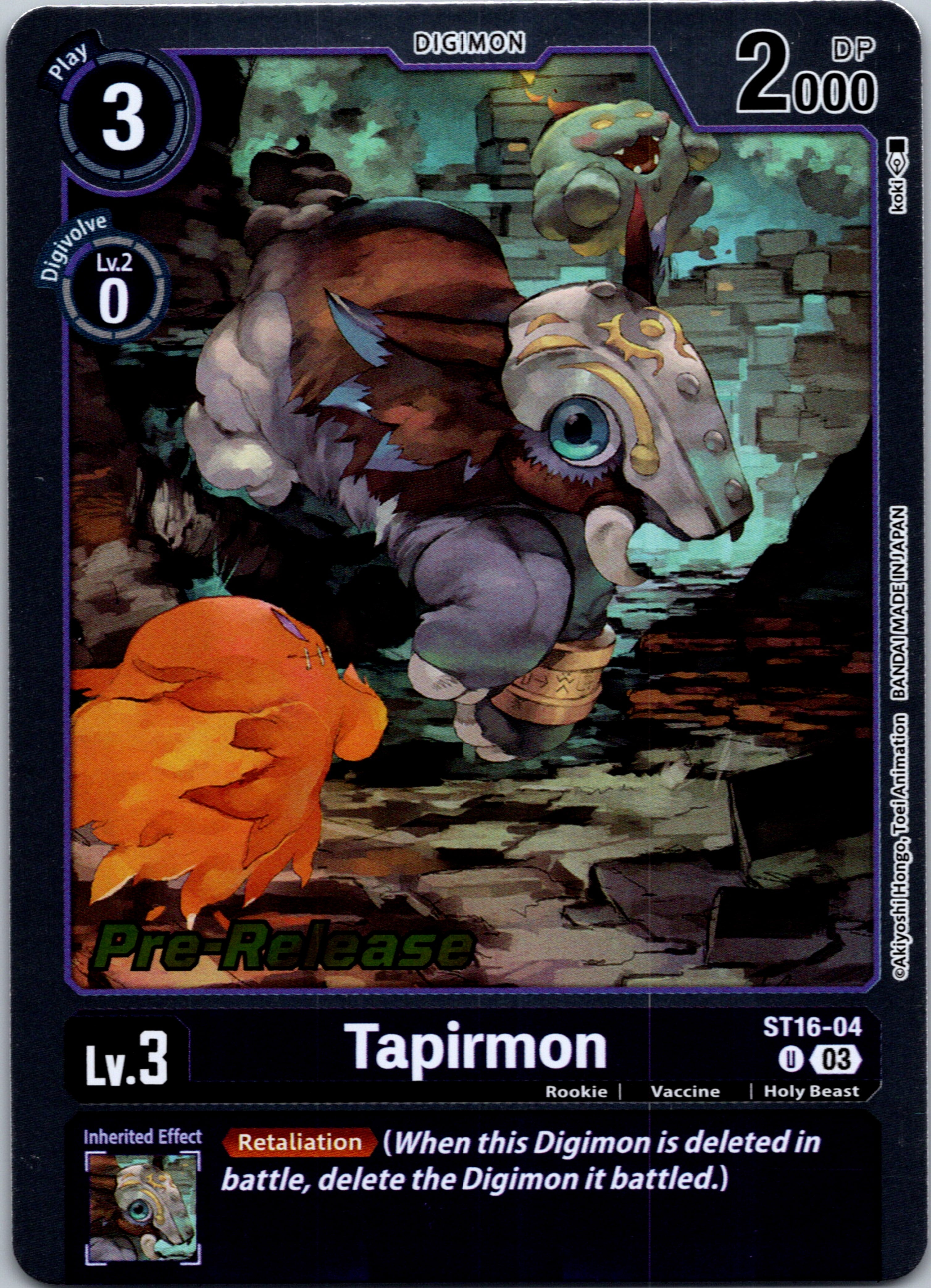 Tapirmon [ST16-04] [Starter Deck 16: Wolf of Friendship Pre-Release Cards] Foil