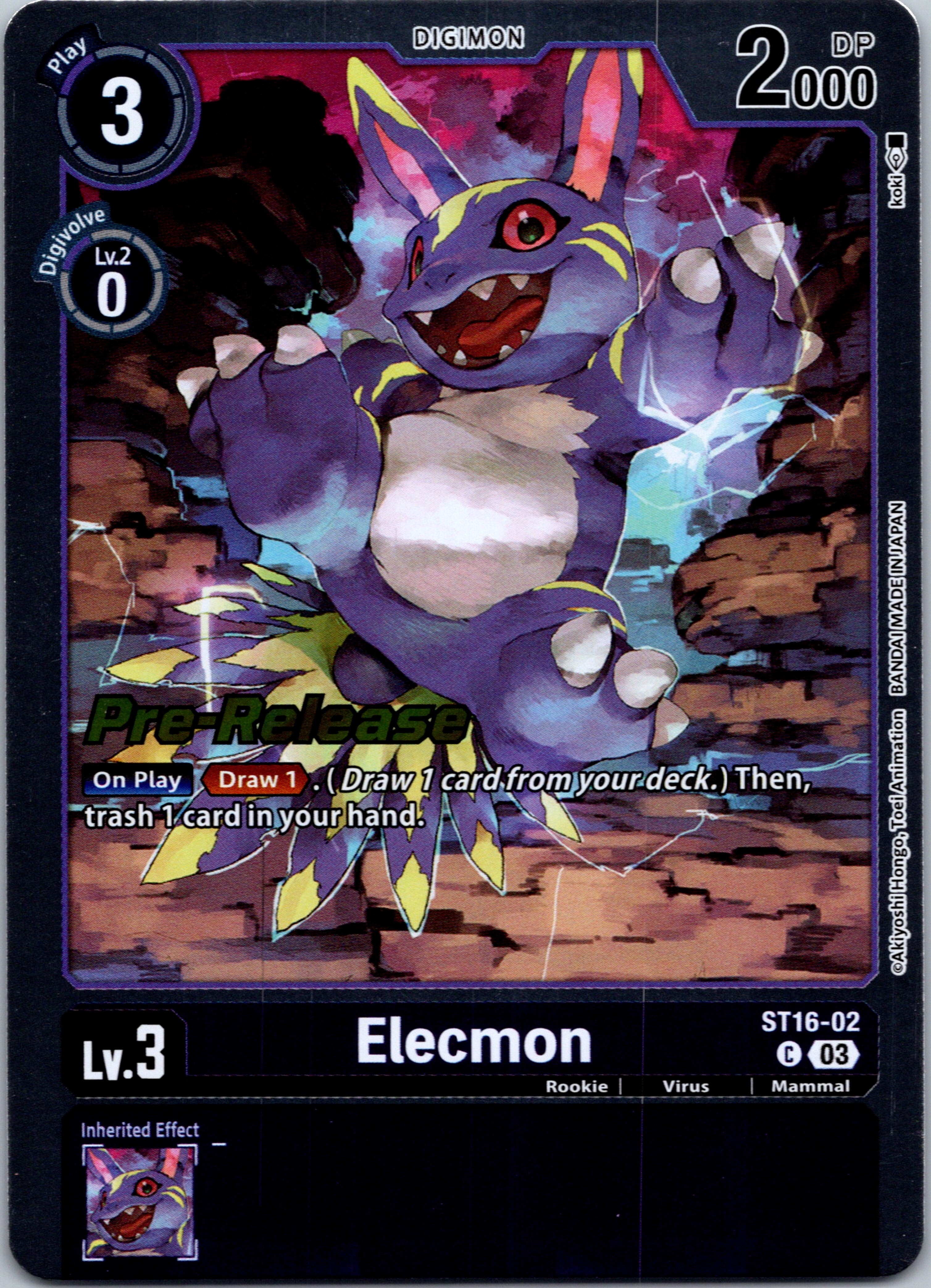 Elecmon [ST16-02] [Starter Deck 16: Wolf of Friendship Pre-Release Cards] Foil