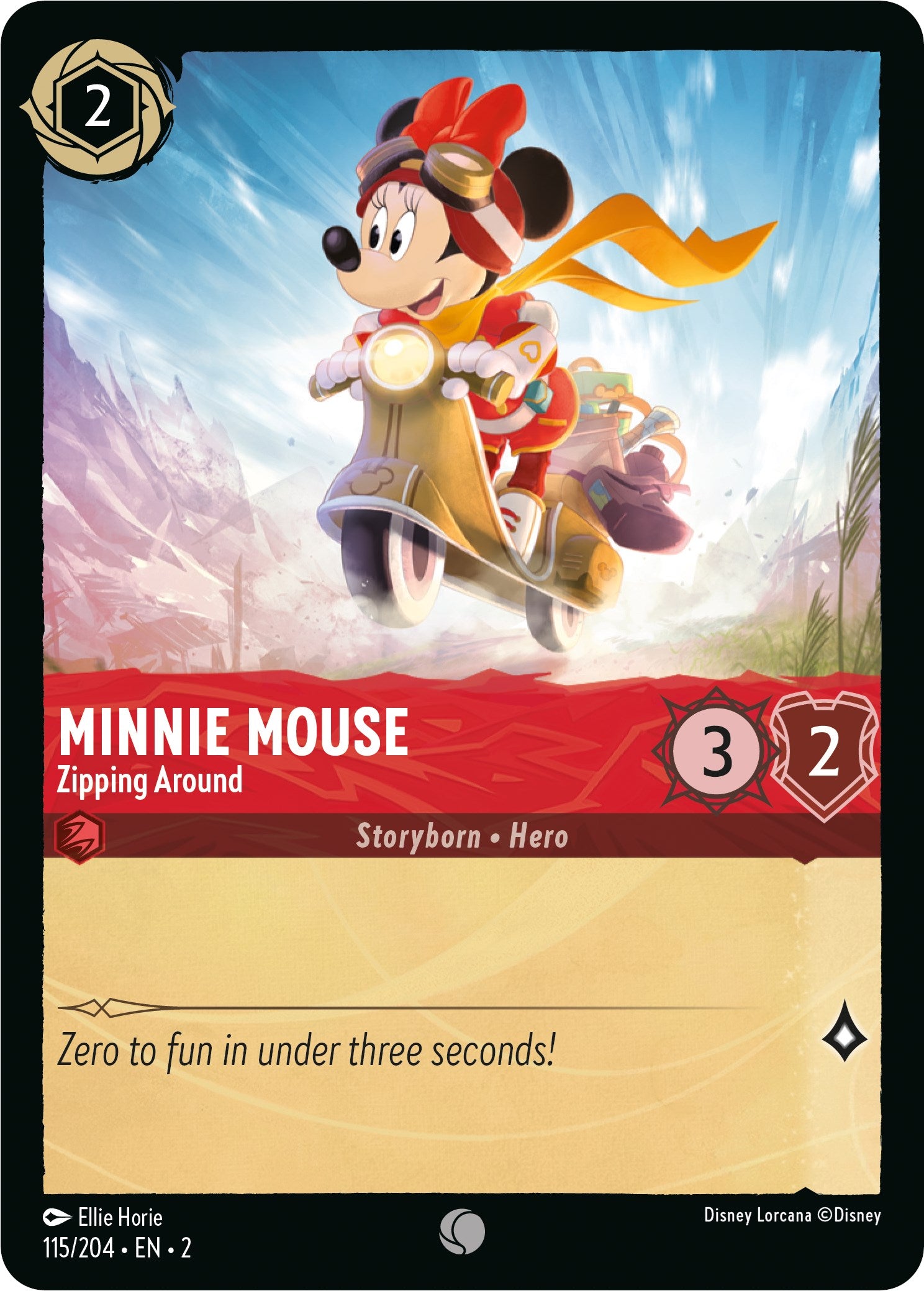 Minnie Mouse - Zipping Around 115/204 (Rise of the Floodborn) Cold Foil