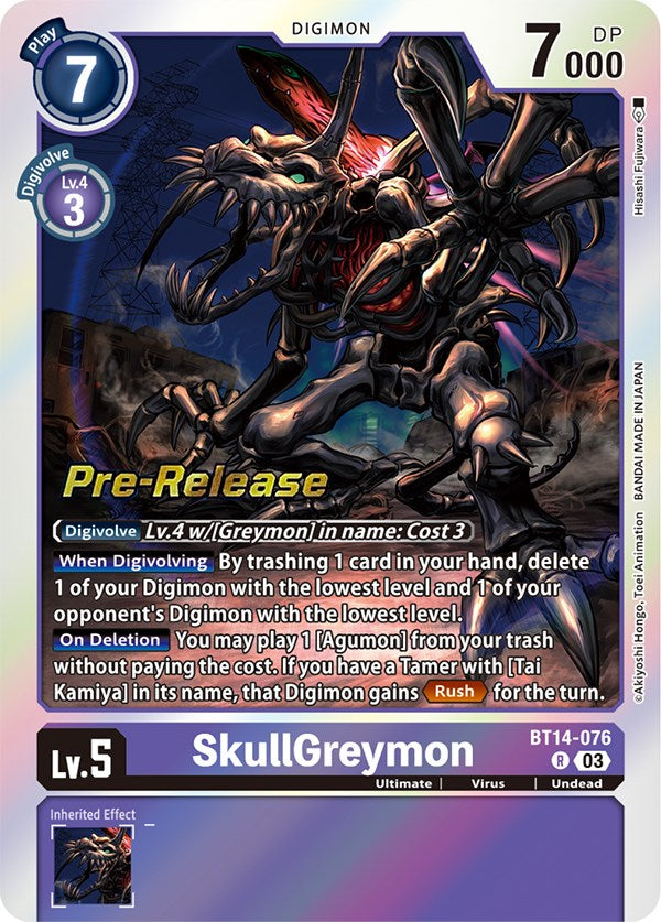 SkullGreymon [BT14-076] [Blast Ace Pre-Release Cards] Foil