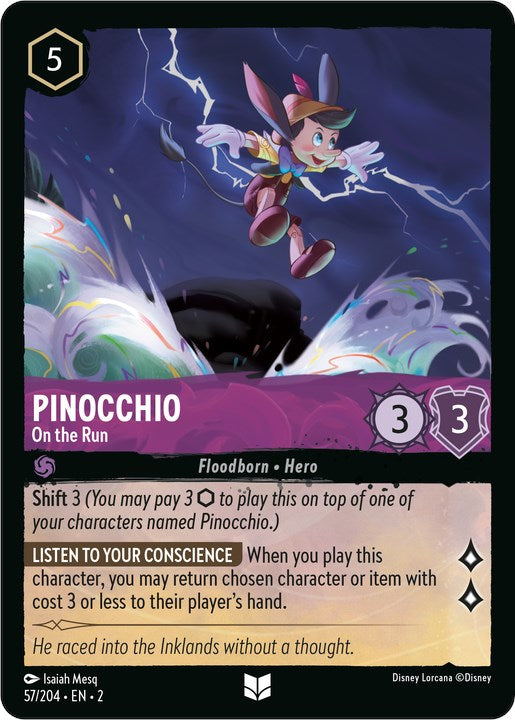 Pinocchio - On the Run 57/204 (Rise of the Floodborn) Cold Foil